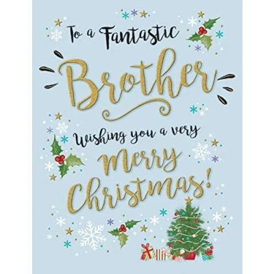 Image of Piccadilly Greetings Modern Christmas Card Brother 8 x 6 inches