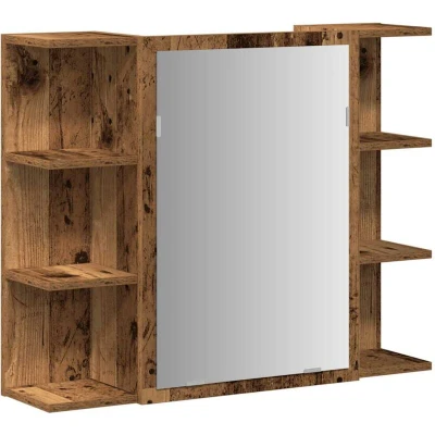 Image of vidaXL Bathroom Mirror Cabinet Old Wood 80x20.5x64 cm Engineered