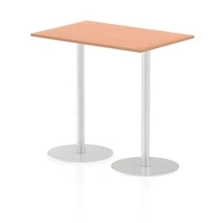 Image of Italia 1200 x 800mm Poseur Rectangular Table Beech Top 1145mm High Leg