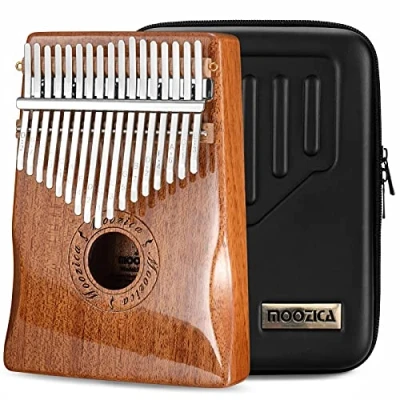 Image of MOOZICA 17 Keys Kalimba Thumb Piano, Solid Mahogany Wood Professional Marimba with High gloss Finishing Musical Instrument Gift (Burlywood K17MP)