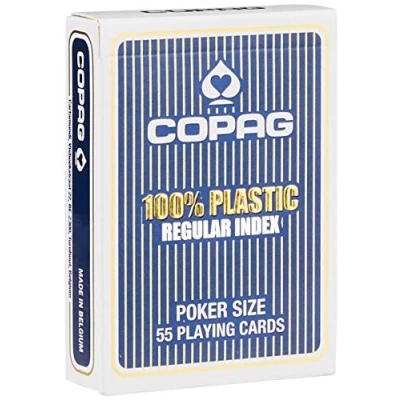 Image of Copag 10.40.01.334 CARTAMUNDI Poker 2 PIP Regular FACE Mixed Display RED/Blue, Multi