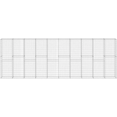 Image of vidaXL Gabion Wall with Covers Galvanised Steel 600x30x200 cm