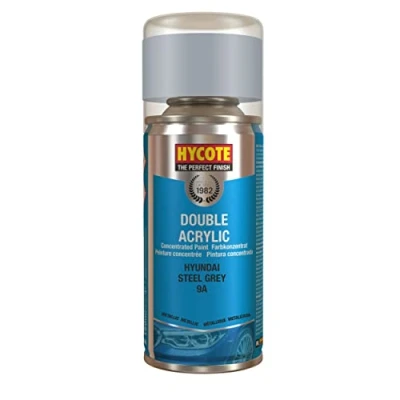 Image of Hycote Double Acrylic Aerosol Car Spray Paint Steel Grey, 150 ml
