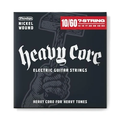Image of Dunlop DHCN1060 Heavy 7 String Core Set 10 60 Electric Guitar Strings