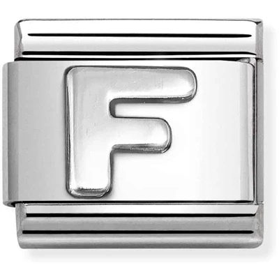 Image of Nomination Oxidised Silver Letter Charm F