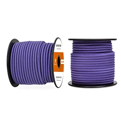 Image of Abma Cord Bungee 4mm 20M Elastic Shock 100% Stretch Rope for Tarpaulin, Trailer, Backpack, Tent Pole, Kayak Purple