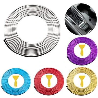 Image of Car interior moulding Trim，5M filler trim strip line styling strips DIY interior，for All Cars (silver)