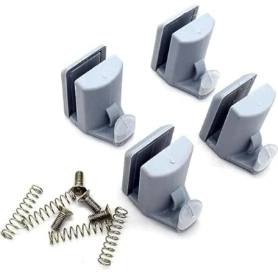 Image of Set of 4 x Bottom Shower Door Hooks/Guides/Rollers/Wheels/Runners