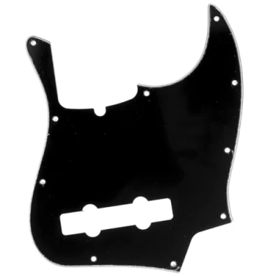 Image of Musiclily Pro 5 String 10 Hole Contemporary J Bass Pickguard for Fender American Jazz Bass, 3Ply Black