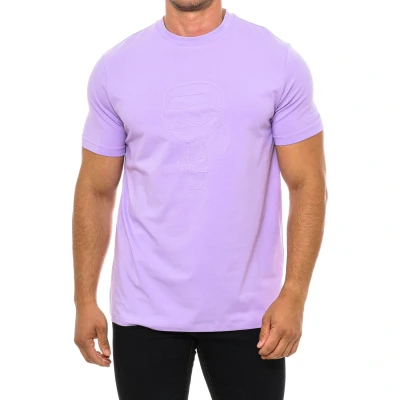 Image of Karl Lagerfeld Mens Short sleeve t shirt 755402 man Lilac Size Small