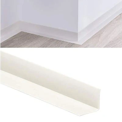Image of Flexible Skirting Board Self Adhesive Trim PVC Angle White 15m Long