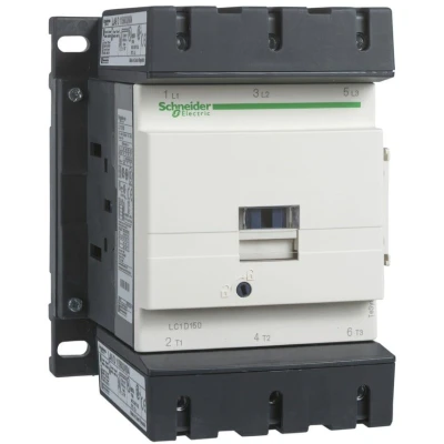 Image of Schneider LC1D150F7 Contactor 75 kW 110V AC Volt 3 N/O Poles With 1 &amp; N/C Contact Configuration