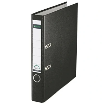 Image of Leitz Mini Lever Arch File Plastic 52mm Spine A4 Black Ref 1015 95 [Pack of 10]