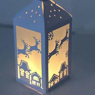 Image of Merry Christmas Metal Cutting Dies, YunTrip Deer Lantern Dies Stencils for DIY Scrapbooking Photo Album Decorative Paper Craft Card Making Supplies