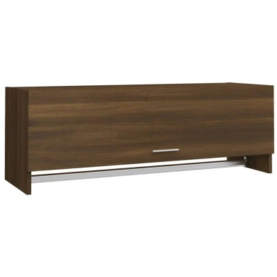 Image of vidaXL Wardrobe with Storage Compartments and Hanger Bar Compact, Robust &amp; Practical Brown Oak Engineered Wood For Bedroom, Bathroom, Kitchen or Laundry Area