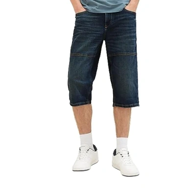 Image of TOM TAILOR Men&#039;s 1036295 Bermuda Denim Shorts, 10120 Used Dark Stone Blue, 28