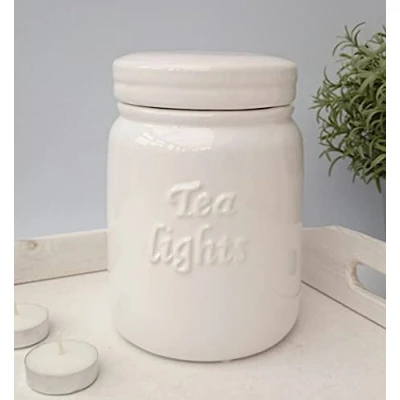 Image of White Tealight Storage Jar
