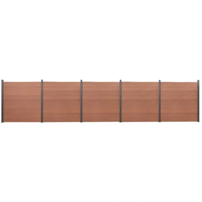Image of vidaXL Fence Panel Set Brown 872x186 cm WPC