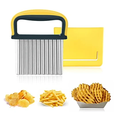 Image of Ruikdly Crinkle Cutter Potato Chip Stainless Steel Chips Waffle Fries Wavy Blade for Vegetables, Potatoes, Onions