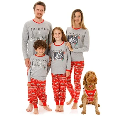 Image of FRIENDS Christmas Family Pyjamas Central Perk Festive PJs Set Men, Women, Boys, Girls and Pets Xmas Dog T Shirt