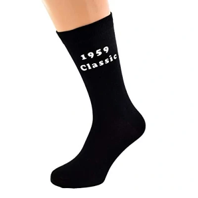 Image of 1959 Classic Printed on Black Mens Socks for 60th Birthday Present 2019