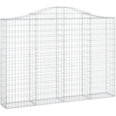 Image of vidaXL Arched Gabion Baskets 3 pcs 200x30x140/160 cm Galvanised Iron