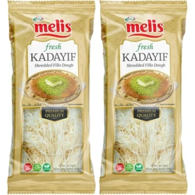 Image of By Pufai Grocery, Melis Pastry Kadaifi Threads Fresh Kadayif Turkish style dessert Kataifi Dubai Chocolate 400 Gram x 2 Packs