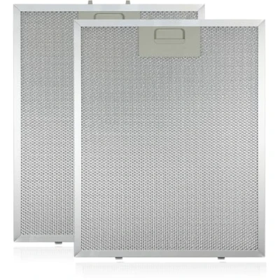 Image of SPARES2GO Cooker Hood Metal Grease Filter (Silver, 320 x 260mm, Pack of 2)