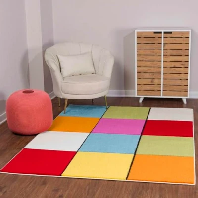 Image of Livabliss Nimes Geometric Rug Scandi Area Rugs Living Room 160x213 cm, Dining, Kitchen Neutral, Abstract Patterned Rugs, Boho Style, Easy Care Pile Large Rug, Multicolour