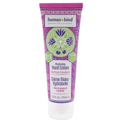 Image of Human+Kind Moisturizing Hand Cream Elderflower and Raspberry Hydrating with Avocado Oil Shea Butter Intense, Fast Absorbing Moisturizer For Smooth Skin Dry, Cracked 75 ml
