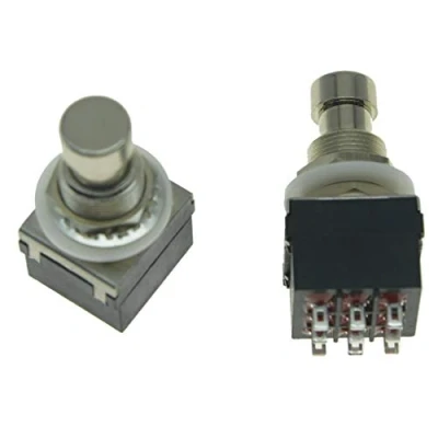 Image of KAISH Pack of 2 Box Stomp 9 Pin 3PDT Electric Guitar Effect Pedal Switch Foot True Bypass Black