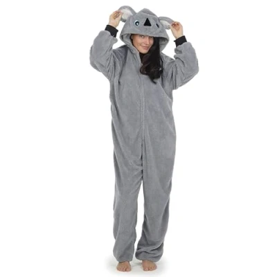 Image of CityComfort Onesies for Women Soft Comfy Fleece Pyjamas Nightwear Fluffy Onesie Lounge Wear Sizes S XL (CL, Grey Koala)