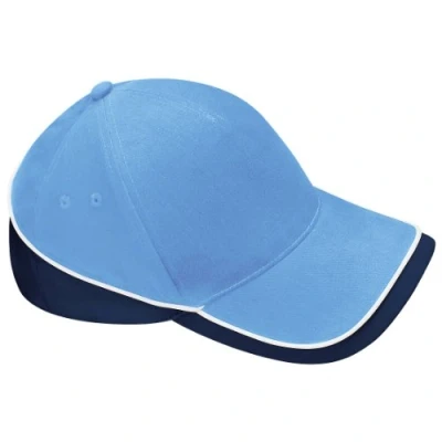 Image of Beechfield Unisex Teamwear Competition Cap Baseball / Headwear (One Size) (Sky/French Navy)