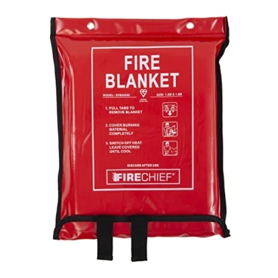 Image of Firechief SVB4/K40 Kitemarked Budget Fire Blanket Commercial (1.8m x 1.8m) Suitable For Use At Home, In The Workplace And Clothing Fires