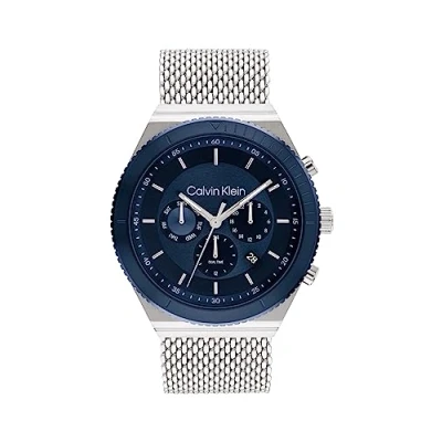 Image of Calvin Klein Chronograph watch silber blau silber, Men&#039;s, Size: One Size,