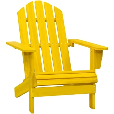 Image of vidaXL Garden Adirondack Chair Solid Fir Wood Yellow