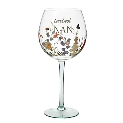 Image of Widdop and Co The Cottage Garden Floral Gin Glass Loveliest Nan