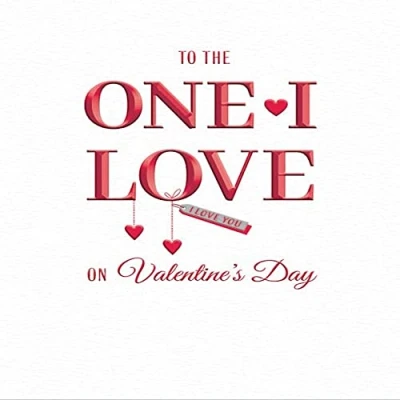 Image of Avant Garde Modern Valentine&#039;s Day Card One I Love 8 x 6 inches