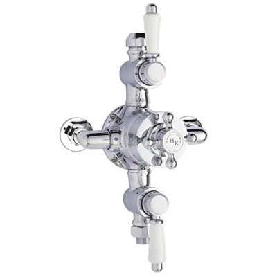 Image of Nuie Triple A3089E Victorian ǀ Traditional Bathroom Thermostatic Shower Exposed Valve, 333mm x 179mm, Chrome, Set of 2 Pieces