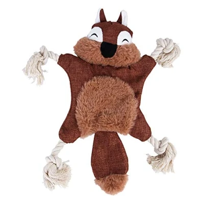 Image of Pet Toys, Dog Interactive Toys Fox Squirrel No Stuffing Plush Squeaky Chew for Small Medium Large (Squirrel)