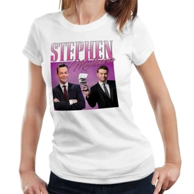 Image of OPTE Stephen Mulhern Appreciation Fitted Ladies Tshirt Homage Throwback Stag Hen Do WhiteSmall