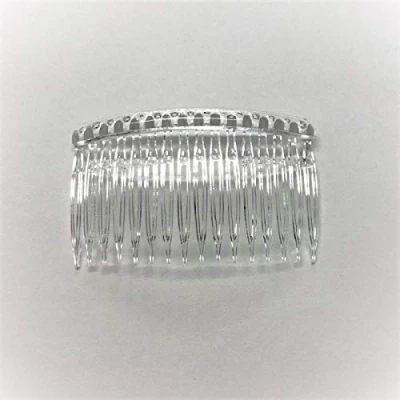 Image of 2 x Hair Side Combs 82mm With Grip Either Clear Or Brown Wedding Prom Fascinator