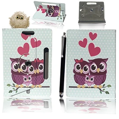 Image of Universal 360 Rotational Colourful Various PU Leather Stand Case Cover Fits All 7&quot; Inch Android Tablets tab devices + Free Stylus Pen (Universal 7&#039;&#039; family owl)
