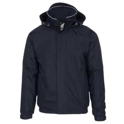 Image of ØRN Mens Bomber Jacket Hooded Workwear with Insulated Fleece Lining, Water Resistant, Machine Washable, Fulmar 4300 Black, 3XL