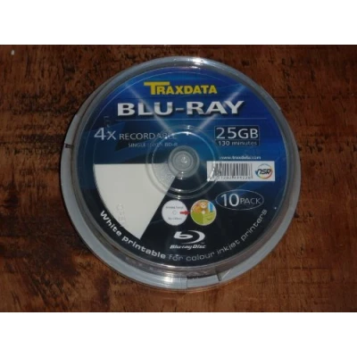 Image of 10 TRAXDATA BLU RAY BLANK DVD DISC BD R PRINTABLE 25GB