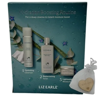 Image of AETN Creations Bundle of Liz Earle Hydration Boosting Routine Skincare Set, Cleanse &amp; Polish, Instant Boost Skin Tonic and Light Repair Cream