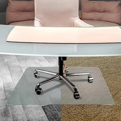 Image of Floortex Chair Mat Anti Slip for Carpet Tiles and Hard Floors Polycarbonate Clear, 116cm x 150cm