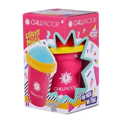 Image of Chill Factor Colour Shock slushy maker Perfectly Pink Reusable cup, homemade slushies. Squeeze cup Kitchen toys
