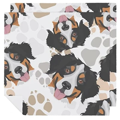 Image of Bernese Mountain Dog Cloth Napkins,Dinner Napkins Cloth,Dinner With Funny Pattern Printed
