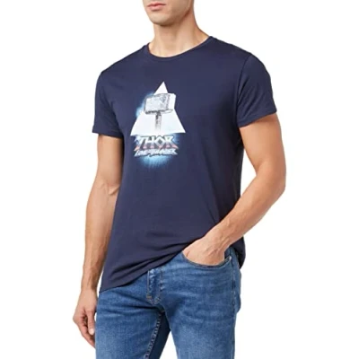 Image of Marvel Men&#039;s Metlatmts008 T Shirt, Navy Blue, XL